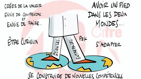 Créer de la valeur, envie de comprendre et envie de faire... Être curieux... Avoir un pied dans les deux mondes... S'adapter... Sciences, entreprises... Se construire de nouvelles compétences...